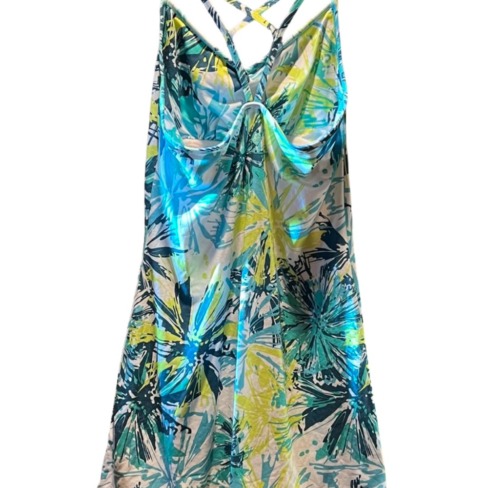 Prana Teal and White Patterned Active Dress - Picture 3 of 7